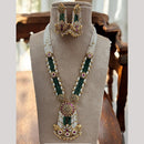 Jewel Addiction Designer Gold Plated Kundan & Pearls Long Necklace Set