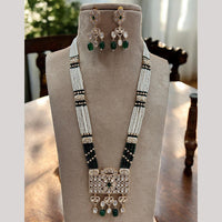 Jewel Addiction Designer Gold Plated Kundan & Pearls Long Necklace Set