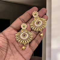 Jewel Addiction Antique Gold Plated  Pota Stone Dangler Earrings