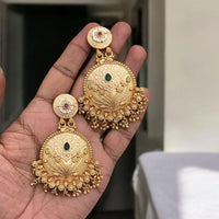 Jewel Addiction Antique Gold Plated  Pota Stone Dangler Earrings