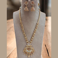 Jewel Addiction Ethnic Gold Plated Pota Stones Meenakari Style for Bridesmaids & Festive Occasions Long Necklace Set