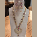 Jewel Addiction Ethnic Gold Plated Pota Stones Style for Bridesmaids & Festive Occasions Long Necklace Set