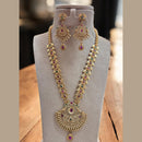 Jewel Addiction Ethnic Gold Plated Pota Stones Style for Bridesmaids & Festive Occasions Long Necklace Set