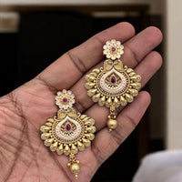 Jewel Addiction Elegant Gold Plated Pota Stone Dangler Earrings