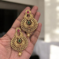 Jewel Addiction Elegant Gold Plated Pota Stone Dangler Earrings