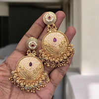 Jewel Addiction Elegant Gold Plated Pota Stone Dangler Earrings