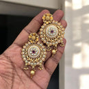 Jewel Addiction Elegant Gold Plated Pota Stone Dangler Earrings