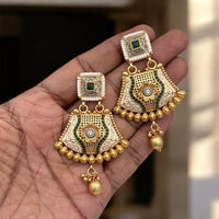 Jewel Addiction Elegant Gold Plated Pota Stone Dangler Earrings