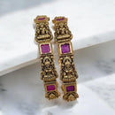 Jewel Addiction Gold Plated Pota Stone Temple Bangles Set