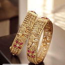 Jewel Addiction Gold Plated Pota Stone And Austrian Stone Openable Bangles Set