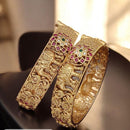 Jewel Addiction Gold Plated Pota Stone And Austrian Stone Openable Bangles Set