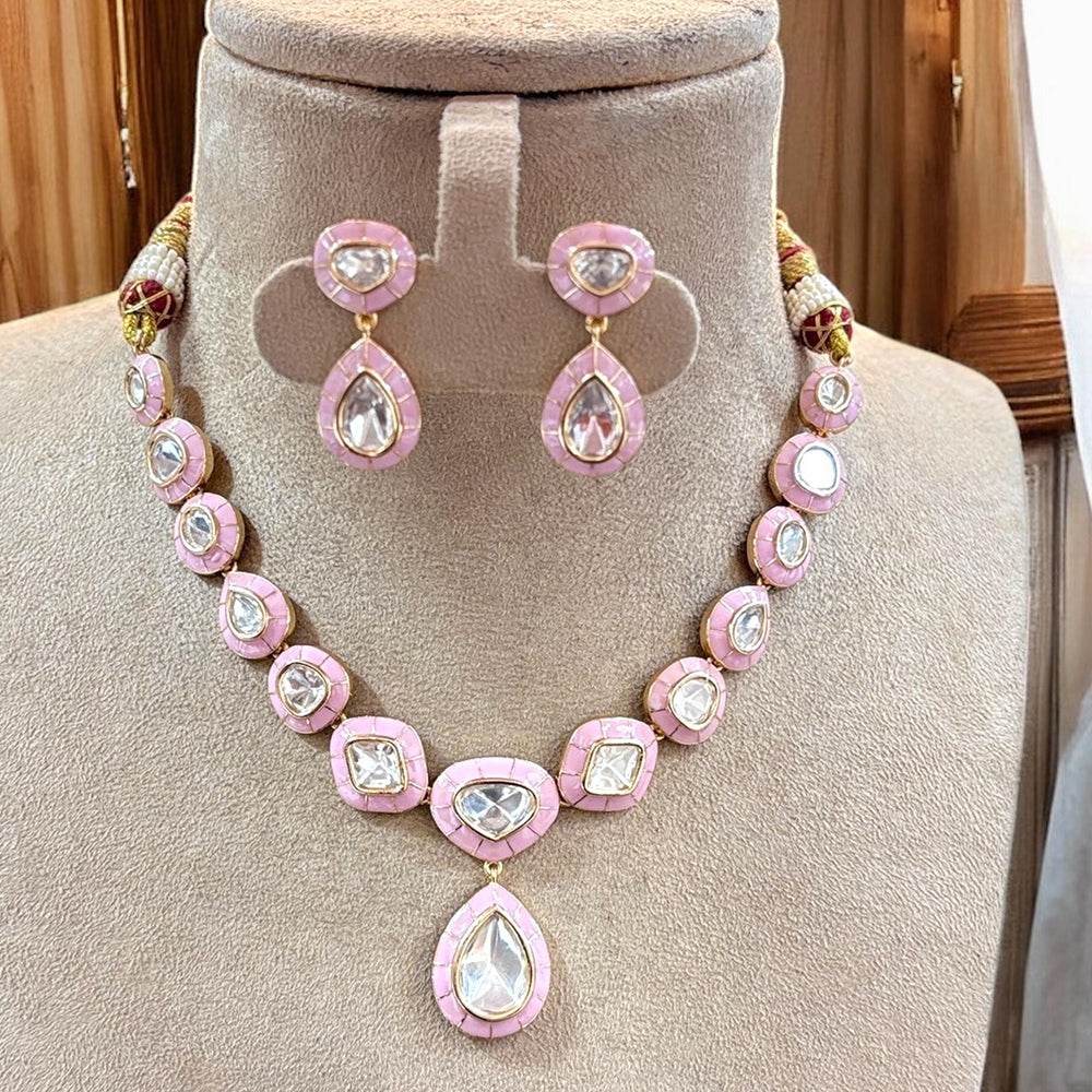 Jewel Addiction Gold Plated Polki Kundan Necklace Set