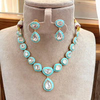 Jewel Addiction Gold Plated Polki Kundan Necklace Set
