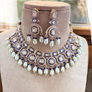 Jewel Addiction Gold Plated Polki Kundan And Pearl Necklace Set