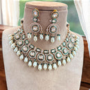 Jewel Addiction Gold Plated Polki Kundan And Pearl Necklace Set