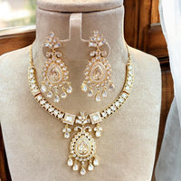 Jewel Addiction Gold Plated Polki Kundan Necklace Set