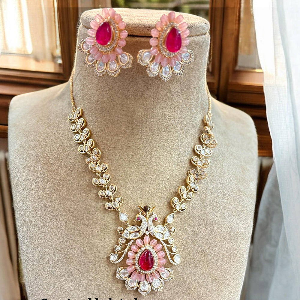 Jewel Addiction Gold Plated Polki Kundan Necklace Set