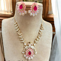 Jewel Addiction Gold Plated Polki Kundan Necklace Set