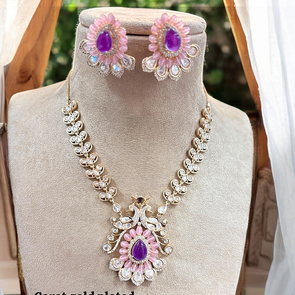 Jewel Addiction Gold Plated Polki Kundan Necklace Set