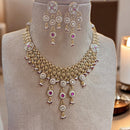 Jewel Addiction Elegant Gold Plated Pota And Pearl Necklace Set