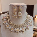 Jewel Addiction Elegant Gold Plated Pota And Pearl Necklace Set