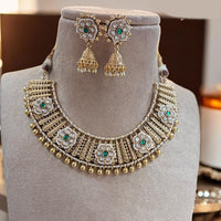Jewel Addiction Elegant Gold Plated Pota And Pearl Necklace Set