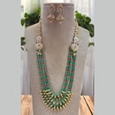 Jewel Addiction Gold Plated Pota Stone And Beads Meenakari Long Necklace Set
