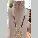 Jewel Addiction Gold Plated Pota Stone And Pearl Long Necklace Set