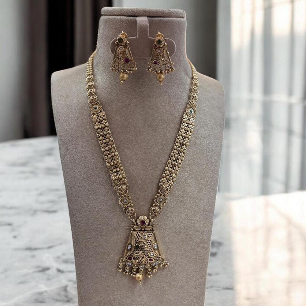 Jewel Addiction Gold Plated Pota Stone And Beads Necklace Set