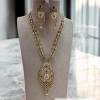 Jewel Addiction Gold Plated Pota Stone And Beads Long Necklace Set