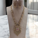Jewel Addiction Gold Plated Pota Stone Long Necklace Set