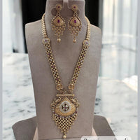 Jewel Addiction Gold Plated Pota Stone And Beads Long Necklace Set