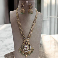 Jewel Addiction Gold Plated Pota Stone And Beads Long Necklace Set