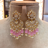 Jewel Addiction Gold Plated Polki kundan Stone And Beads Dangler Earrings
