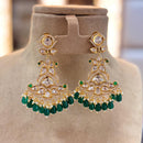 Jewel Addiction Gold Plated Polki kundan Stone And Beads Dangler Earrings