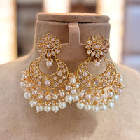 Jewel Addiction Gold Plated Polki kundan Stone And Beads Dangler Earrings