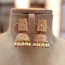 Jewel Addiction Gold Plated Kundan Stone And Beads Meenakari Jhumki Earrings