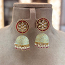 Jewel Addiction Gold Plated Kundan Stone And Beads Meenakari Jhumki Earrings