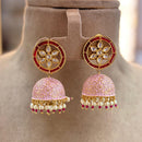 Jewel Addiction Gold Plated Kundan Stone And Beads Meenakari Jhumki Earrings