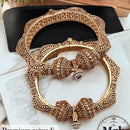 Jewel Addiction Gold Plated Pota Openable Bangle Set