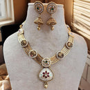 Jewel Addiction Gold Plated Pota Stone And Beads Meenakari Necklace Set