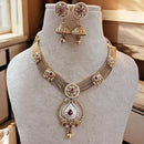 Jewel Addiction Gold Plated Pota Stone And Beads Meenakari Necklace Set