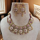 Jewel Addiction Gold Plated Pota Stone And Pearls Necklace Set