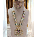 Jewel Addiction Gold Plated Pota Stone And Pearl Long Necklace Set