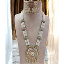 Jewel Addiction Gold Plated Pota Stone And Pearl Long Necklace Set
