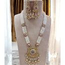 Jewel Addiction Gold Plated Pota Stone And Pearl Long Necklace Set