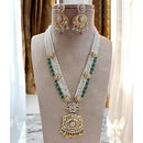 Jewel Addiction Gold Plated Pota Stone And Pearl Long Necklace Set