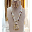 Jewel Addiction Gold Plated Pota Stone And Pearl Long Necklace Set