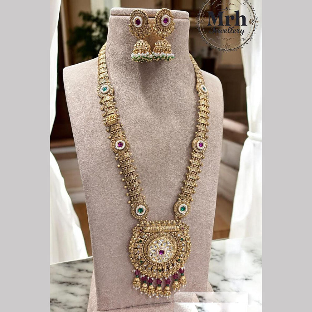 Jewel Addiction Gold Plated Pota Stone And Beads Long Necklace Set