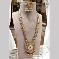 Jewel Addiction Gold Plated Pota Stone And Beads Long Necklace Set
